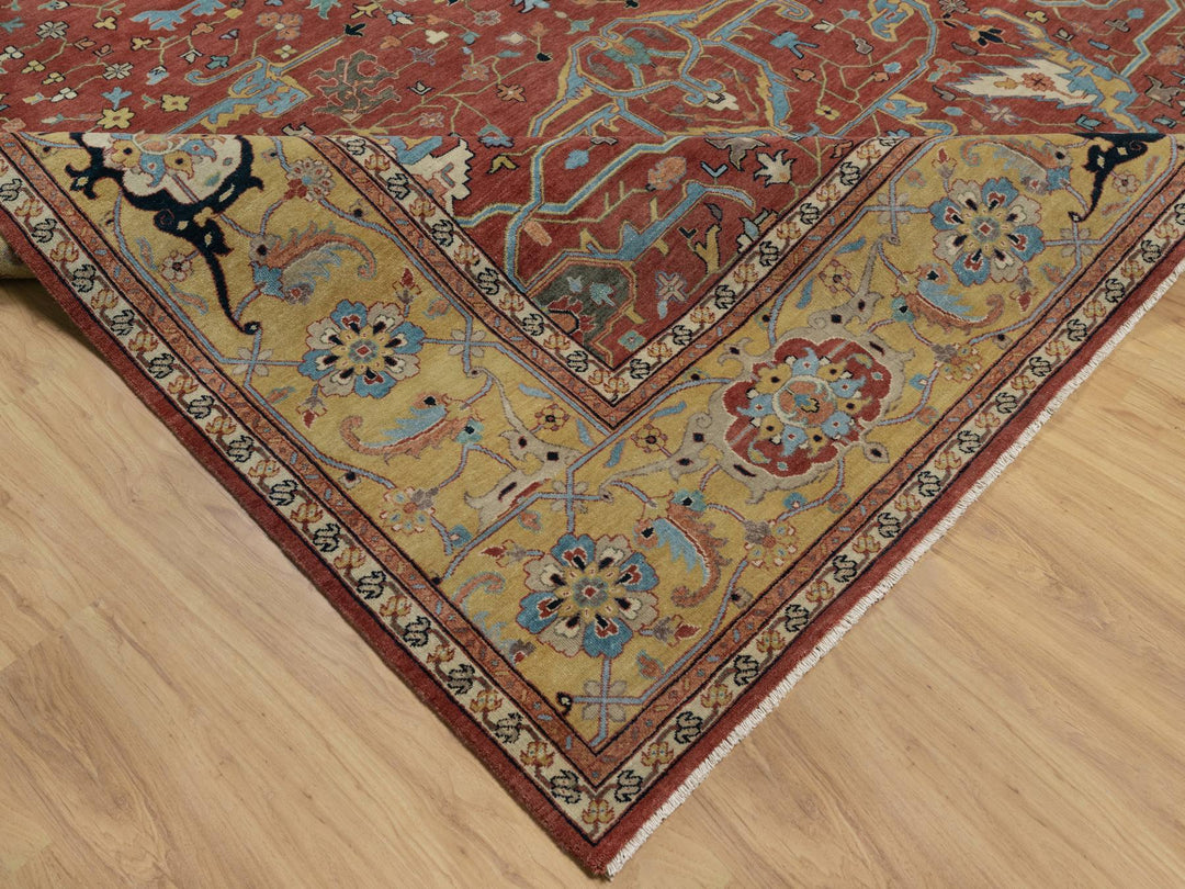 10'1" x 14'2" New Hand Knotted Red Wool Rectangle Oriental Rug - MOA10291402