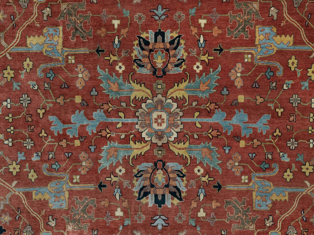 10'1" x 14'2" New Hand Knotted Red Wool Rectangle Oriental Rug - MOA10291402