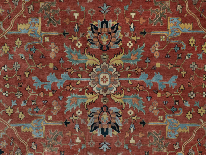 10'1" x 14'2" New Hand Knotted Red Wool Rectangle Oriental Rug - MOA10291402