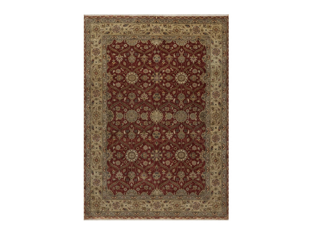 5'9" x 8'0" New Hand Knotted Red Wool & Silk Rectangle Oriental Rug - MOA10291436