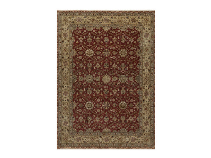 5'9" x 8'0" New Hand Knotted Red Wool & Silk Rectangle Oriental Rug - MOA10291436