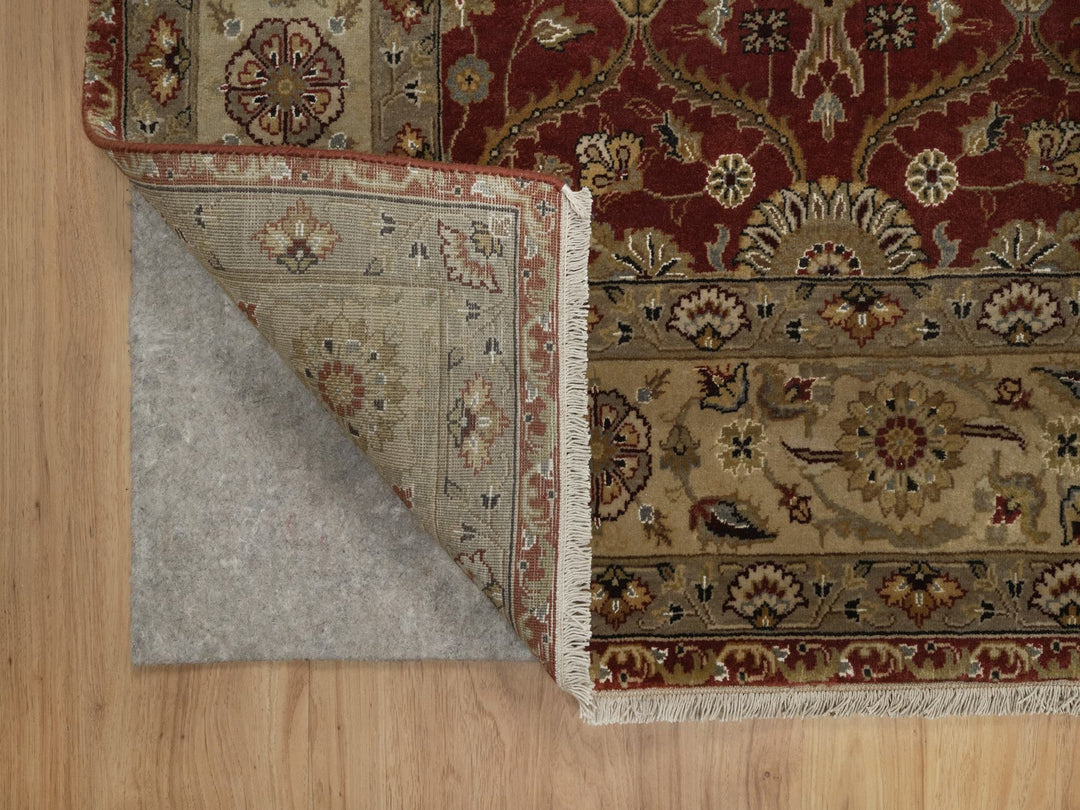 5'9" x 8'0" New Hand Knotted Red Wool & Silk Rectangle Oriental Rug - MOA10291436