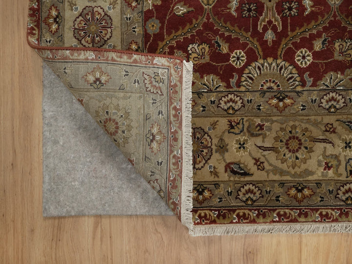 5'9" x 8'0" New Hand Knotted Red Wool & Silk Rectangle Oriental Rug - MOA10291436