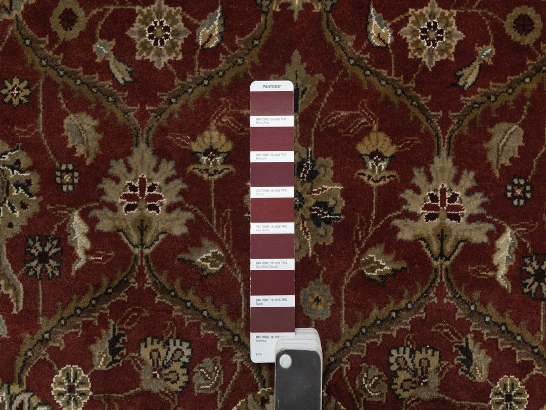 5'9" x 8'0" New Hand Knotted Red Wool & Silk Rectangle Oriental Rug - MOA10291436