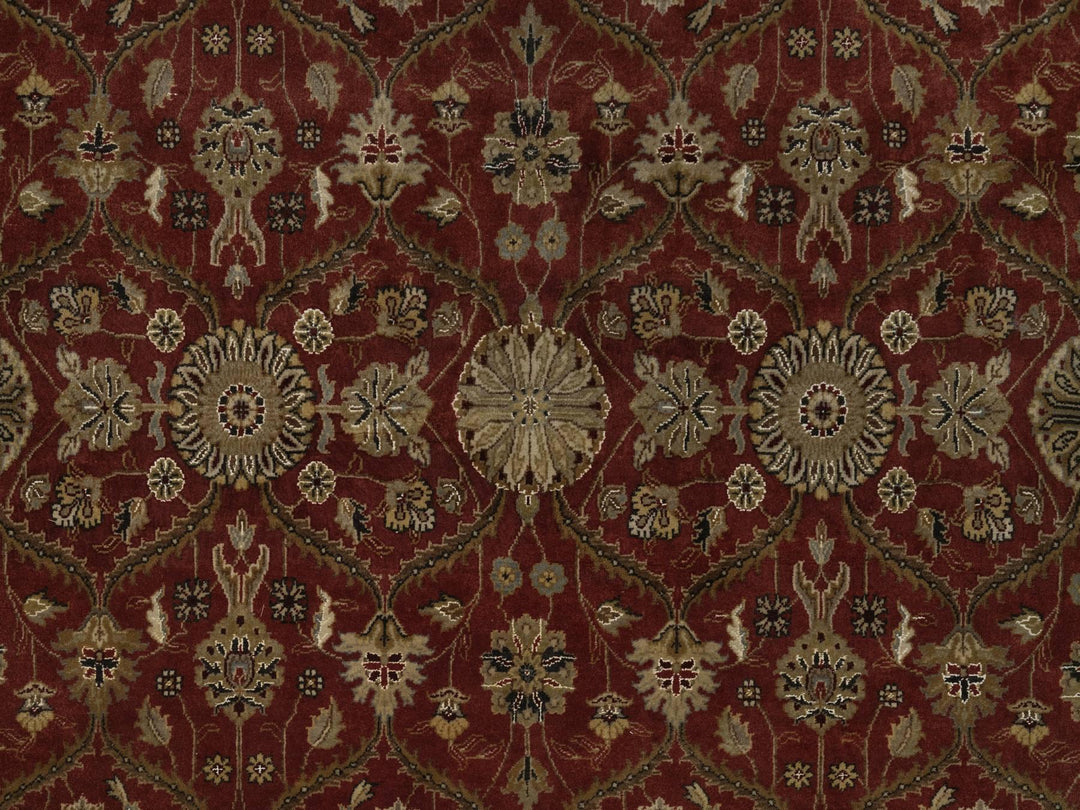 5'9" x 8'0" New Hand Knotted Red Wool & Silk Rectangle Oriental Rug - MOA10291436