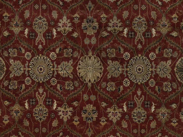 5'9" x 8'0" New Hand Knotted Red Wool & Silk Rectangle Oriental Rug - MOA10291436