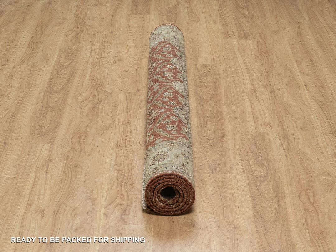 5'9" x 8'0" New Hand Knotted Red Wool & Silk Rectangle Oriental Rug - MOA10291436