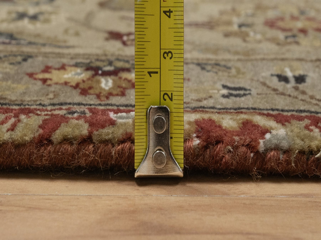 5'9" x 8'0" New Hand Knotted Red Wool & Silk Rectangle Oriental Rug - MOA10291436