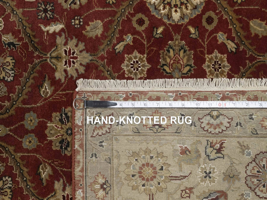 5'9" x 8'0" New Hand Knotted Red Wool & Silk Rectangle Oriental Rug - MOA10291436