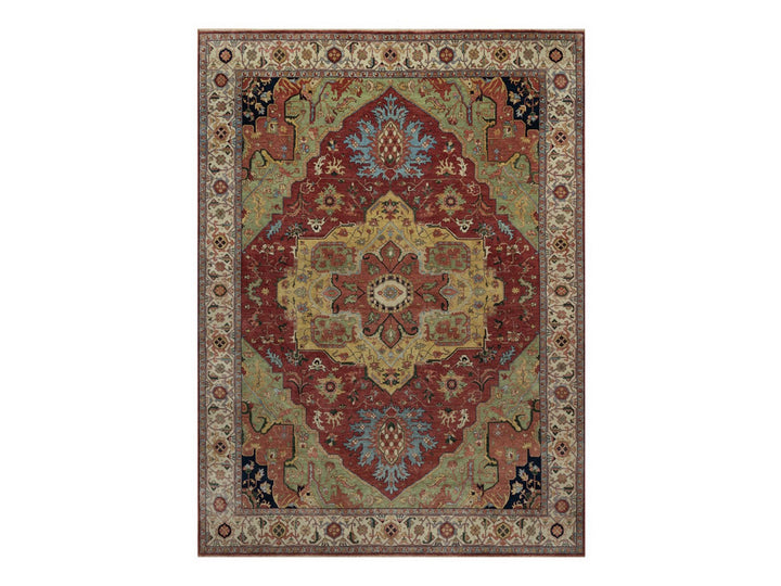 8'11" x 12'1" New Hand Knotted Red Wool Rectangle Oriental Rug - MOA10291516