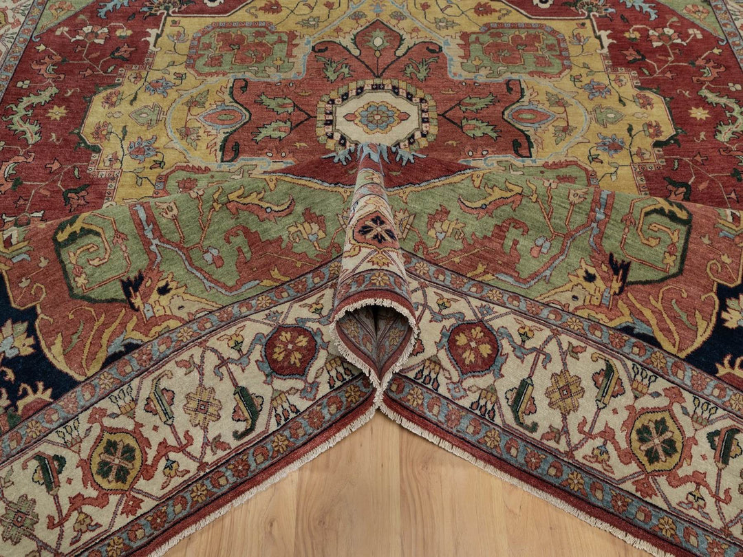 8'11" x 12'1" New Hand Knotted Red Wool Rectangle Oriental Rug - MOA10291516