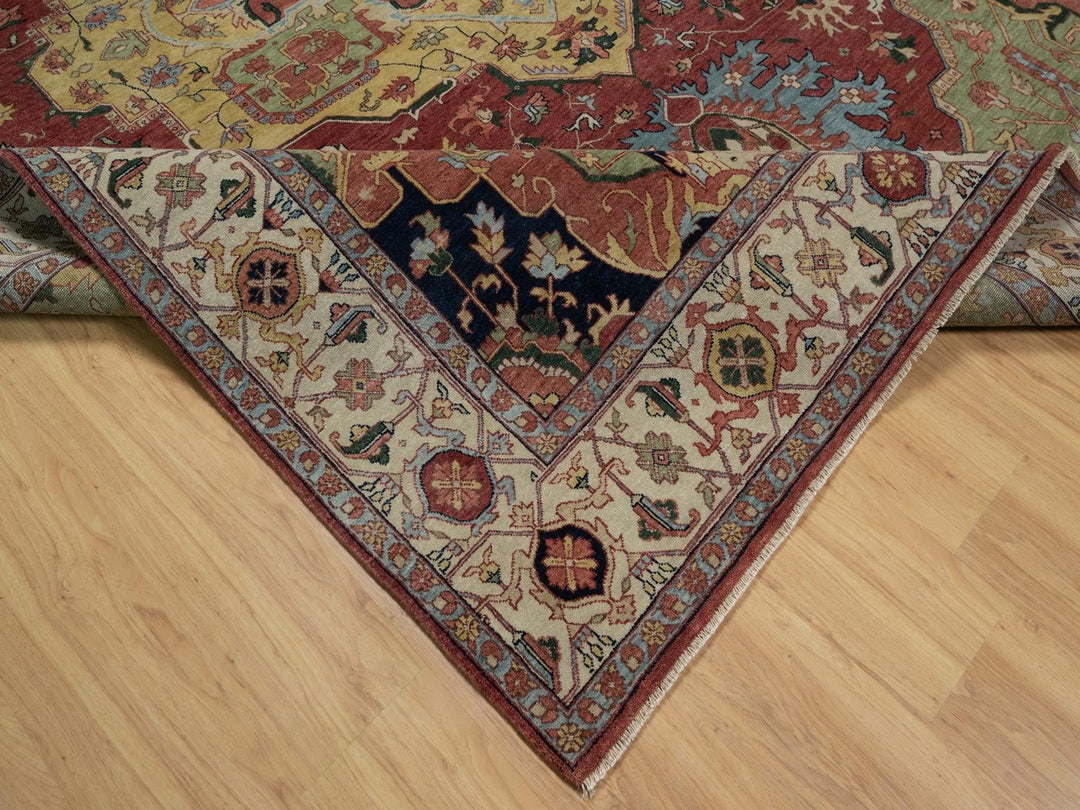 8'11" x 12'1" New Hand Knotted Red Wool Rectangle Oriental Rug - MOA10291516