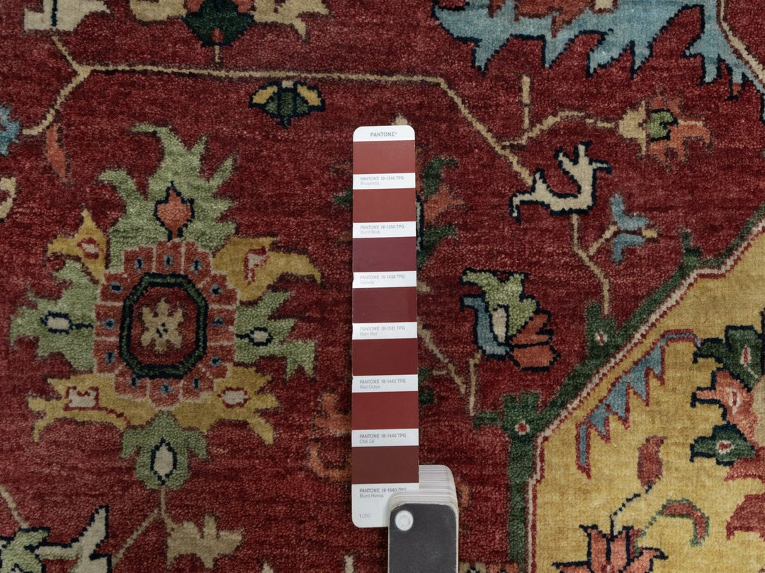 8'11" x 12'1" New Hand Knotted Red Wool Rectangle Oriental Rug - MOA10291516