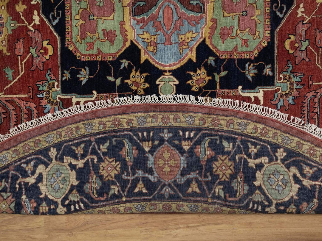 10'0" x 10'0" New Hand Knotted Red Wool Round Oriental Rug - MOA10291518