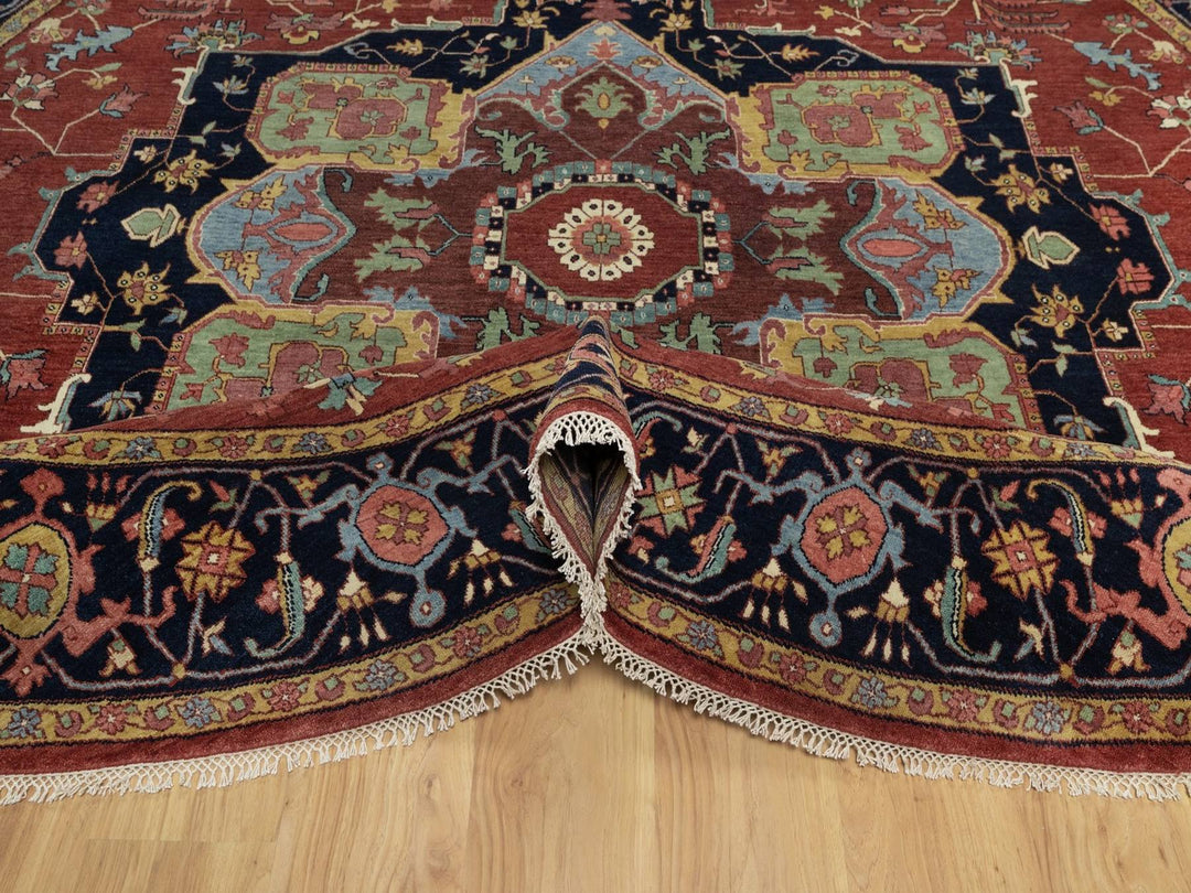 10'0" x 10'0" New Hand Knotted Red Wool Round Oriental Rug - MOA10291518