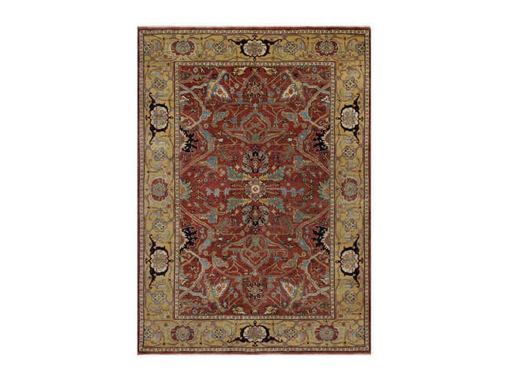 5'2" x 7'2" New Hand Knotted Red Wool Rectangle Oriental Rug - MOA10291519