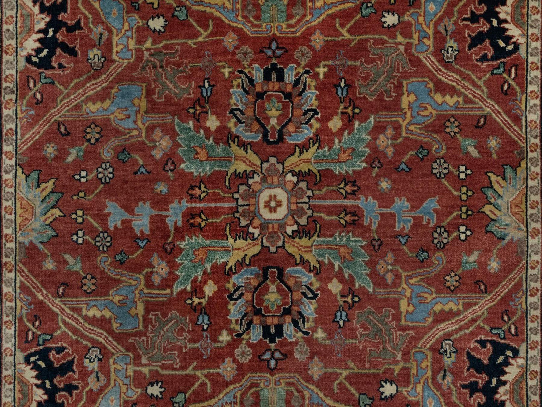 5'2" x 7'2" New Hand Knotted Red Wool Rectangle Oriental Rug - MOA10291519