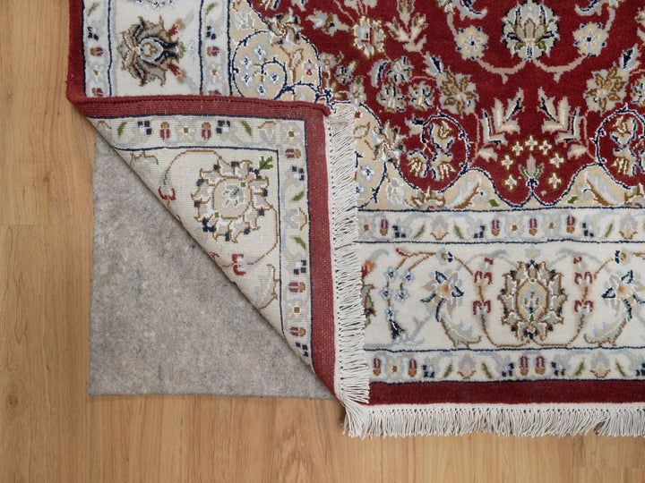 3'11" x 6'1" New Hand Knotted Red Wool & Silk Rectangle Oriental Rug - MOA10291530