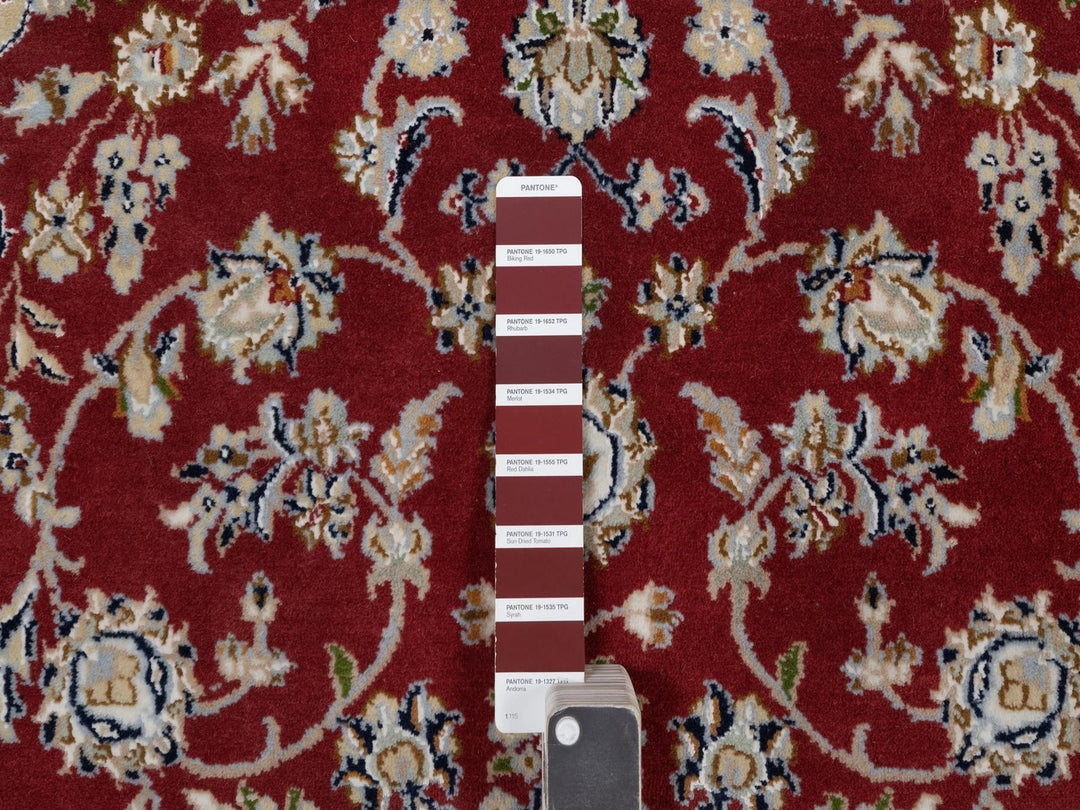 3'11" x 6'1" New Hand Knotted Red Wool & Silk Rectangle Oriental Rug - MOA10291530