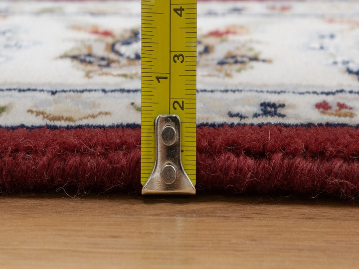 3'11" x 6'1" New Hand Knotted Red Wool & Silk Rectangle Oriental Rug - MOA10291530