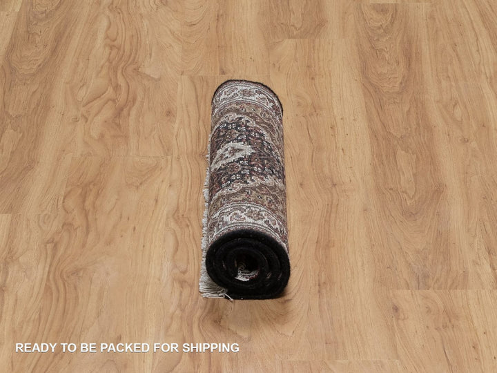 2'0" x 3'1" New Hand Knotted Black Wool Rectangle Oriental Rug - MOA10291566