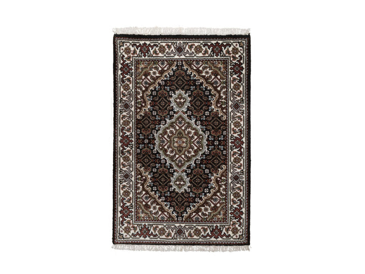 2'0" x 3'1" New Hand Knotted Black Wool Rectangle Oriental Rug - MOA10291570
