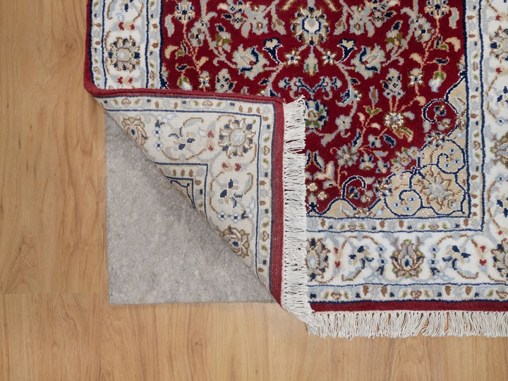 2'6" x 4'9" New Hand Knotted Red Wool & Silk Rectangle Oriental Rug - MOA10291576