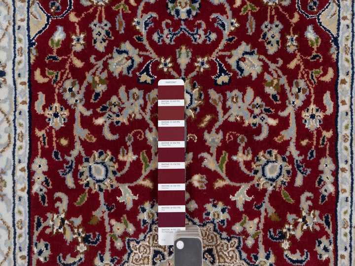 2'6" x 4'9" New Hand Knotted Red Wool & Silk Rectangle Oriental Rug - MOA10291576