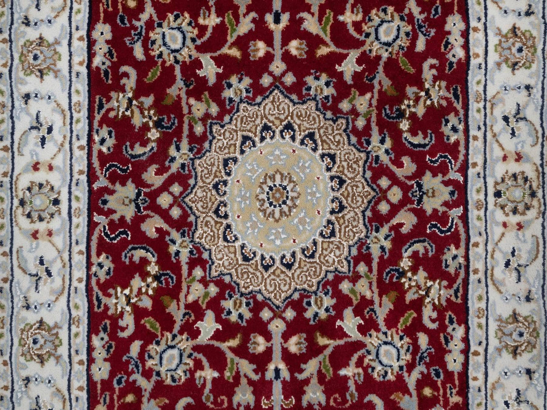 2'6" x 4'9" New Hand Knotted Red Wool & Silk Rectangle Oriental Rug - MOA10291576