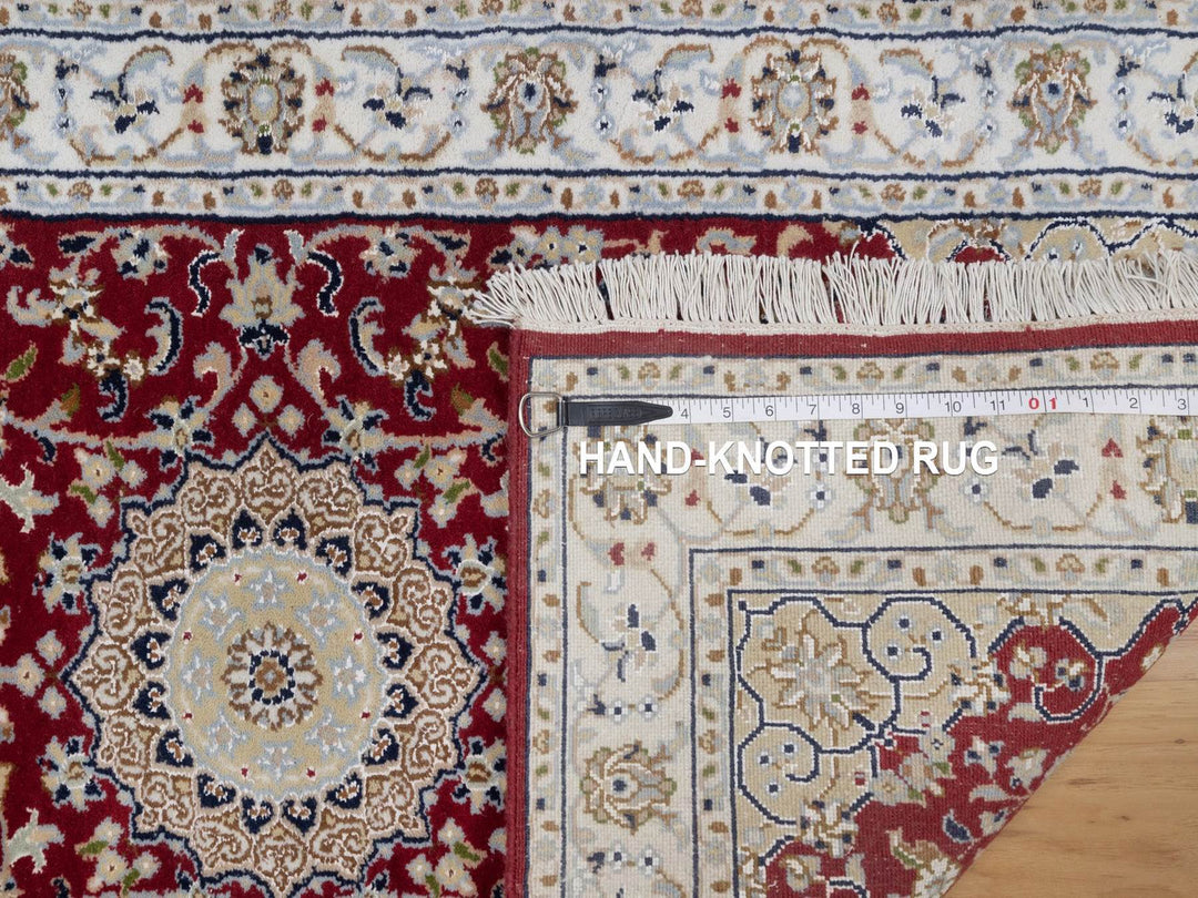 2'6" x 4'9" New Hand Knotted Red Wool & Silk Rectangle Oriental Rug - MOA10291576