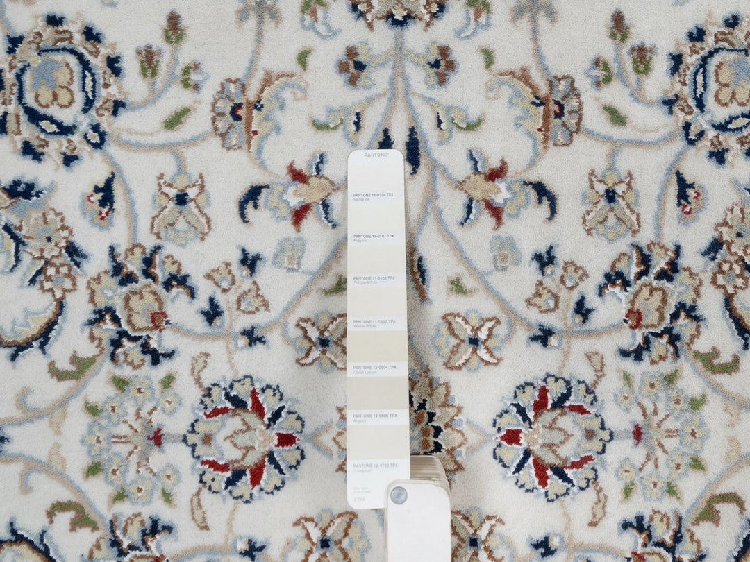 4'9" x 6'10" New Hand Knotted Ivory Wool & Silk Rectangle Oriental Rug - MOA10291582