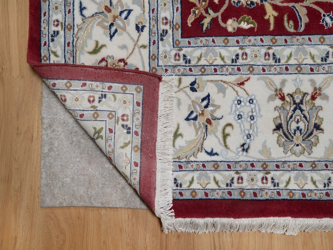 8'8" x 11'10" New Hand Knotted Red Wool & Silk Rectangle Oriental Rug - MOA10291592