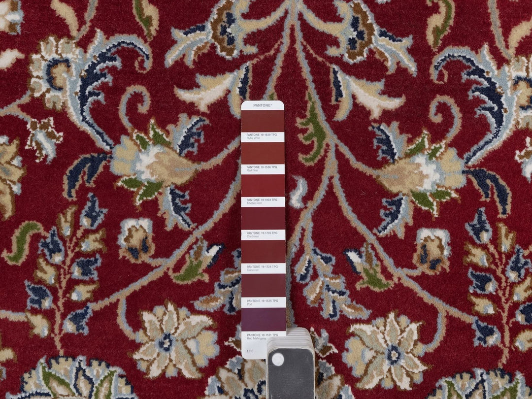 8'8" x 11'10" New Hand Knotted Red Wool & Silk Rectangle Oriental Rug - MOA10291592