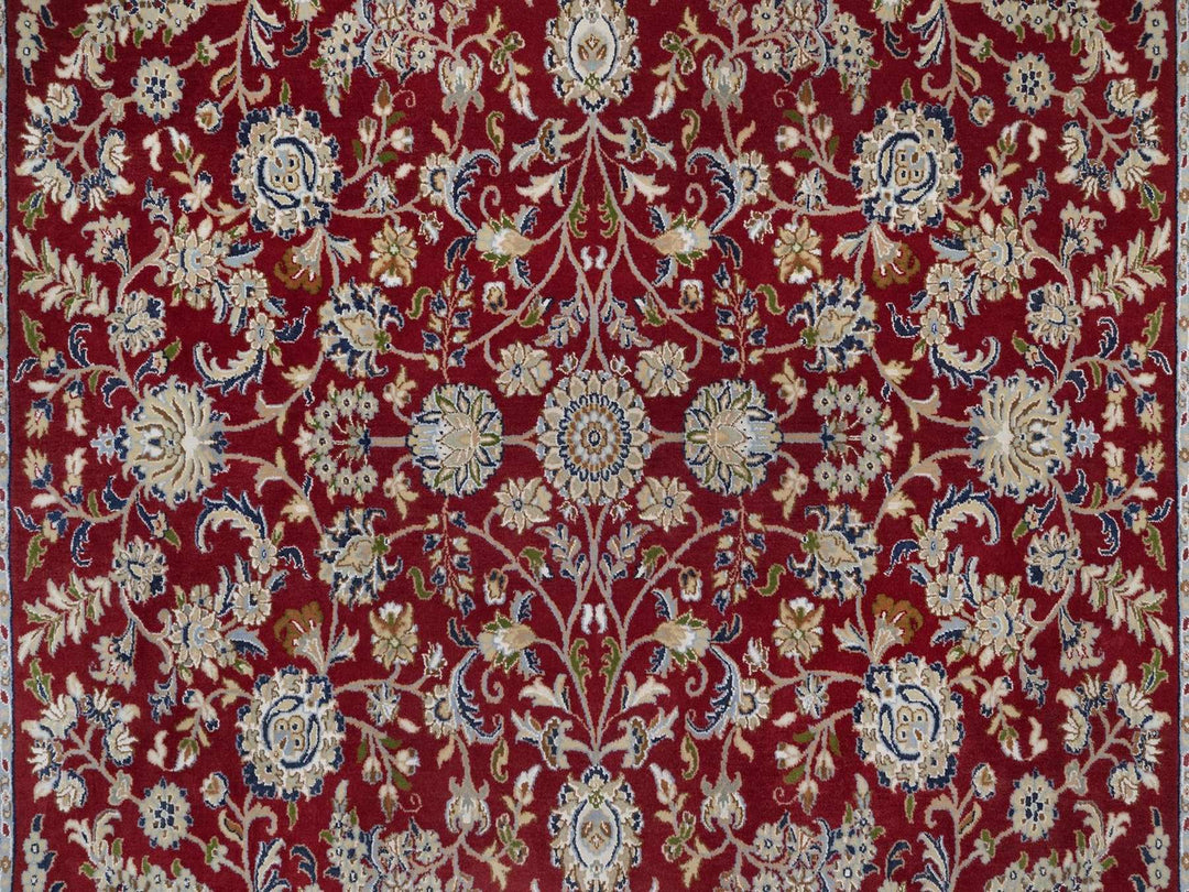 8'8" x 11'10" New Hand Knotted Red Wool & Silk Rectangle Oriental Rug - MOA10291592