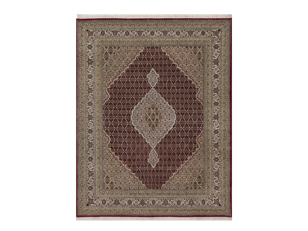 7'8" x 9'10" New Hand Knotted Red Wool Rectangle Oriental Rug - MOA10291594