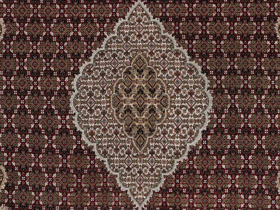 7'8" x 9'10" New Hand Knotted Red Wool Rectangle Oriental Rug - MOA10291594