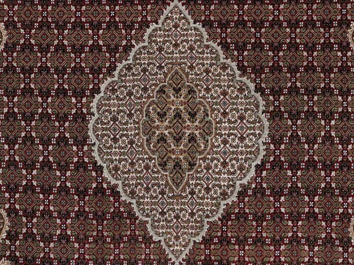 7'8" x 9'10" New Hand Knotted Red Wool Rectangle Oriental Rug - MOA10291594