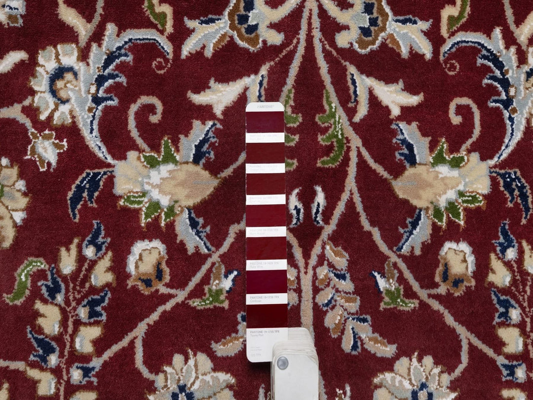 9'9" x 14'0" New Hand Knotted Red Wool & Silk Rectangle Oriental Rug - MOA10291609