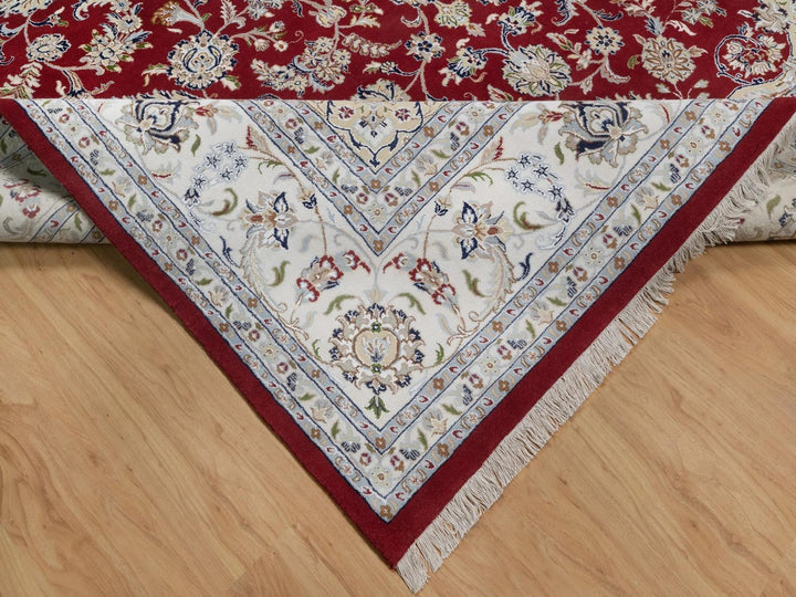 9'11" x 14'1" New Hand Knotted Red Wool & Silk Rectangle Oriental Rug - MOA10291610