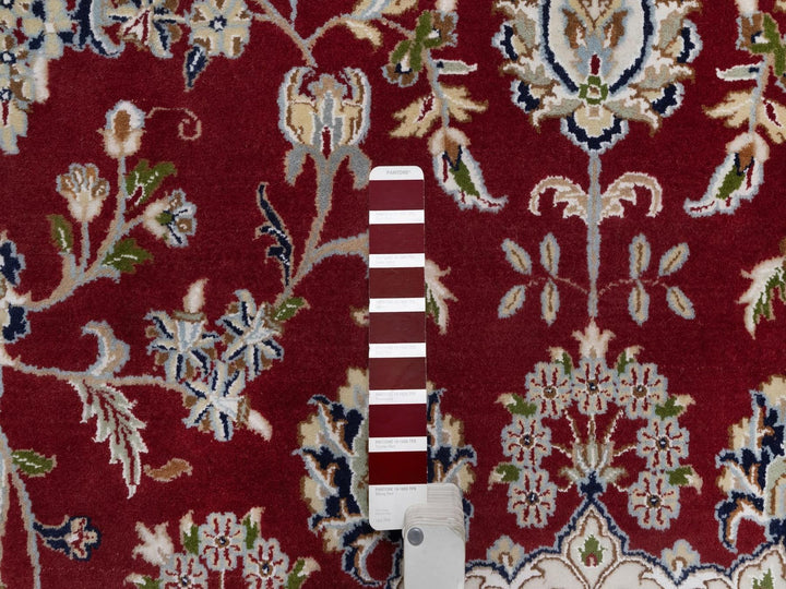 9'11" x 14'1" New Hand Knotted Red Wool & Silk Rectangle Oriental Rug - MOA10291610