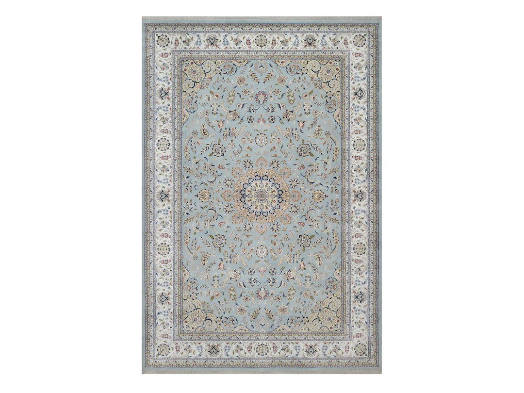 12'0" x 18'4" New Hand Knotted Blue Wool & Silk Rectangle Oriental Rug - MOA10291627