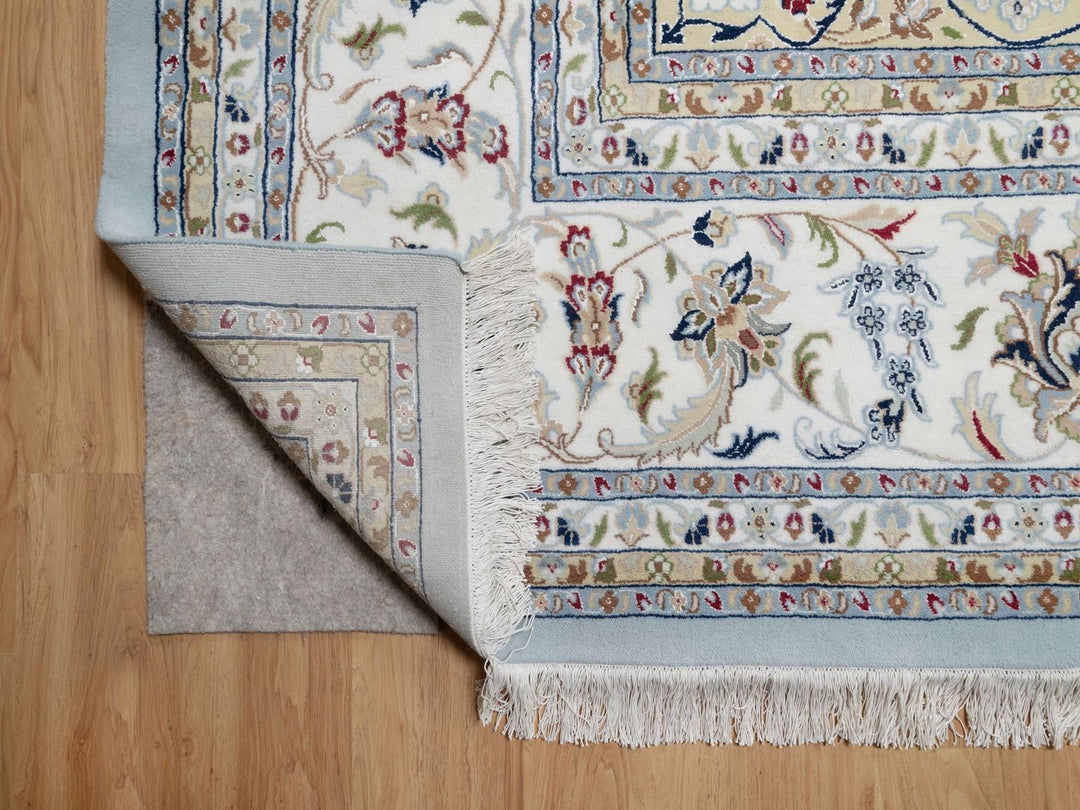 12'0" x 18'4" New Hand Knotted Blue Wool & Silk Rectangle Oriental Rug - MOA10291627