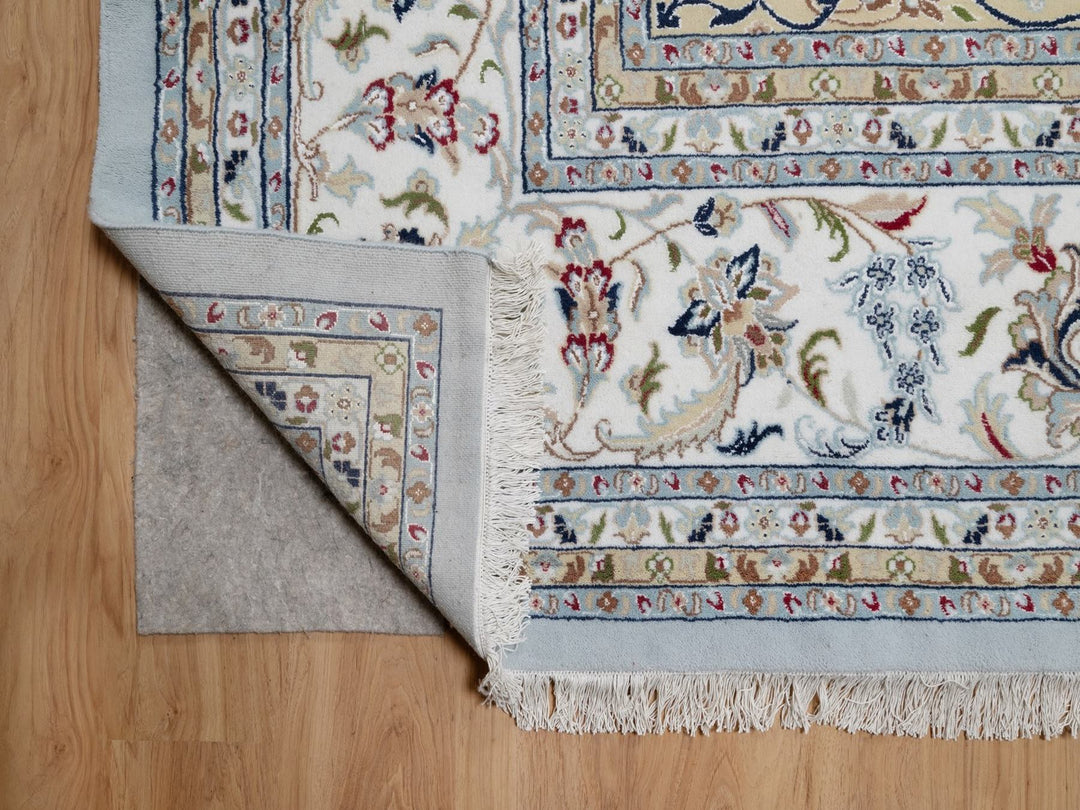 11'9" x 15'4" New Hand Knotted Blue Wool & Silk Rectangle Oriental Rug - MOA10291629