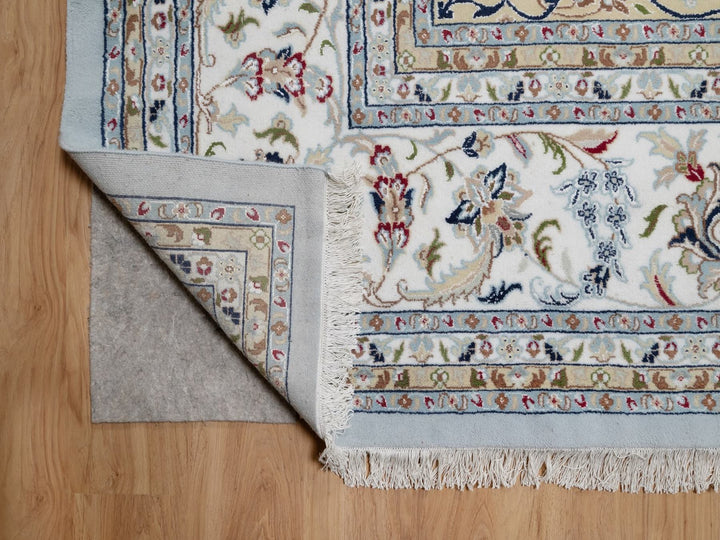 11'9" x 15'4" New Hand Knotted Blue Wool & Silk Rectangle Oriental Rug - MOA10291629