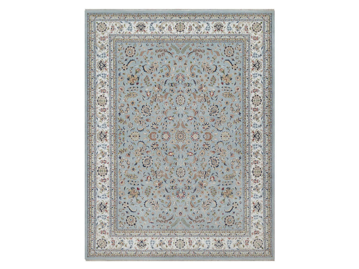 11'11" x 15'7" New Hand Knotted Blue Wool & Silk Rectangle Oriental Rug - MOA10291630