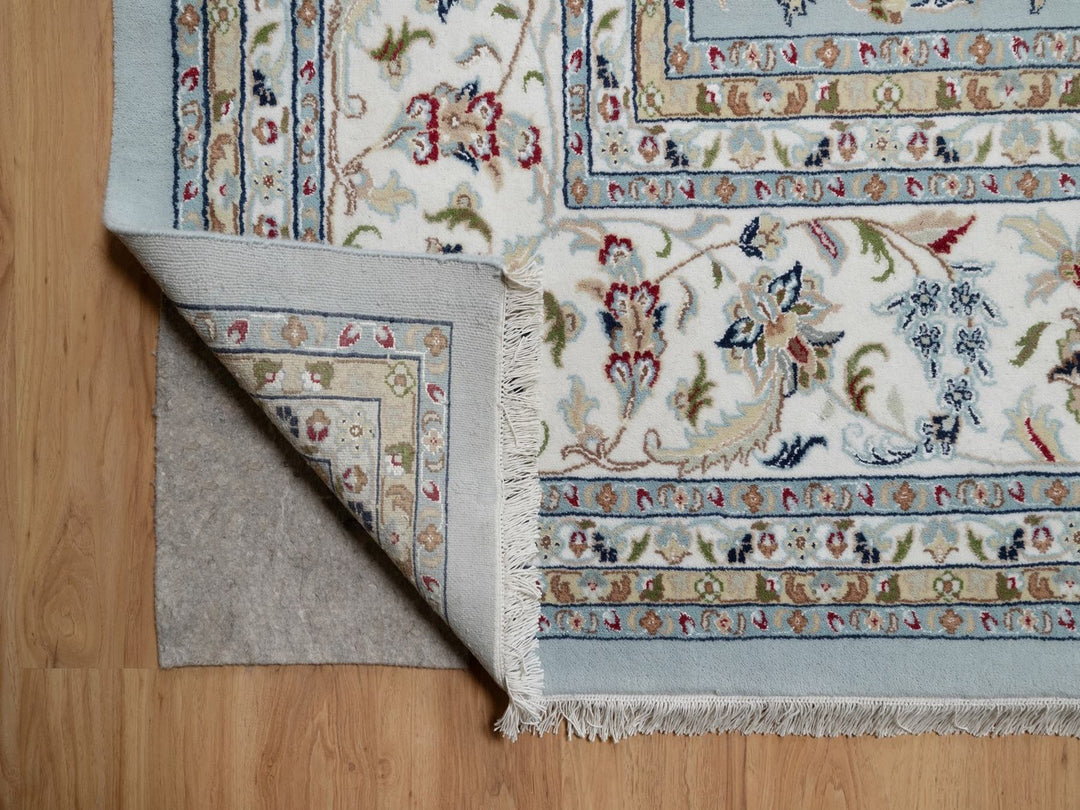 11'11" x 15'7" New Hand Knotted Blue Wool & Silk Rectangle Oriental Rug - MOA10291630