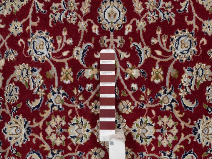 3'11" x 6'1" New Hand Knotted Red Wool & Silk Rectangle Oriental Rug - MOA10291638