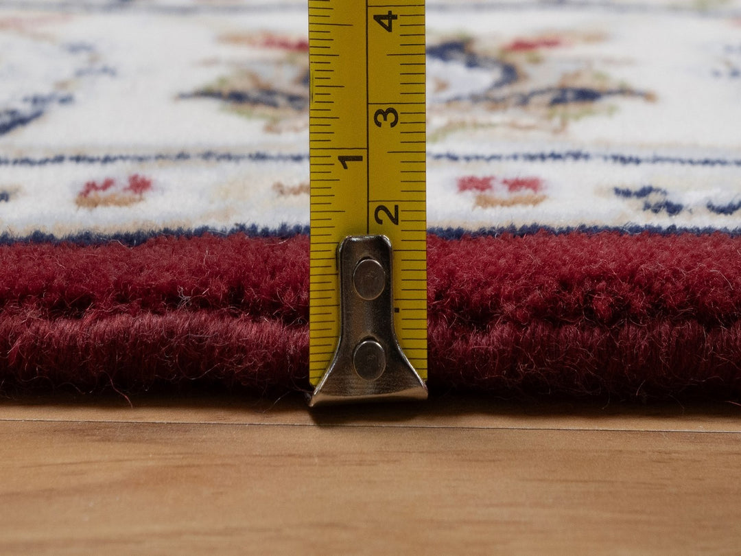 3'11" x 6'1" New Hand Knotted Red Wool & Silk Rectangle Oriental Rug - MOA10291638