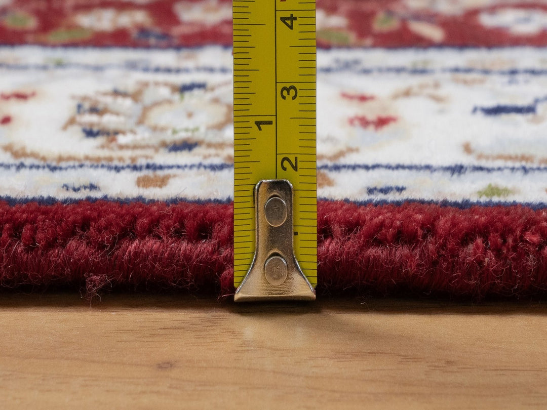 2'7" x 10'3" New Hand Knotted Red Wool & Silk Runner Oriental Rug - MOA10291642