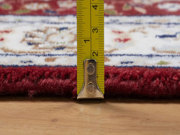 2'7" x 10'3" New Hand Knotted Red Wool & Silk Runner Oriental Rug - MOA10291642